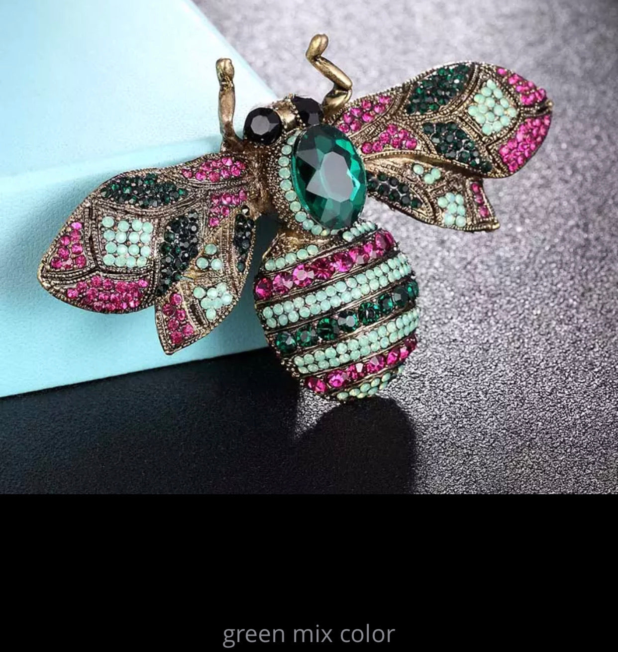 CRYSTAL ENCRUSTED BEE BROOCH (Large 10cm x 6.2cm)