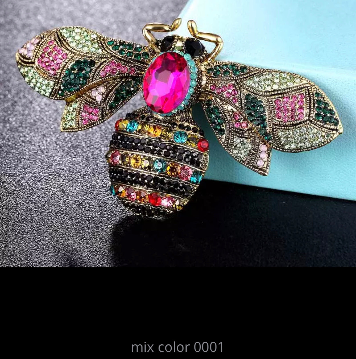 CRYSTAL ENCRUSTED BEE BROOCH (Large 10cm x 6.2cm)