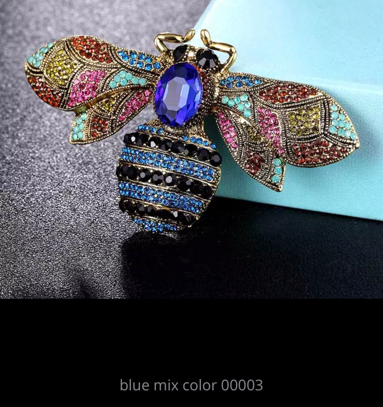 CRYSTAL ENCRUSTED BEE BROOCH (Large 10cm x 6.2cm)