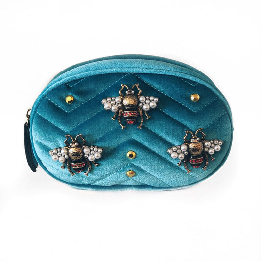 PEARL BEE VELVET BELT BAG