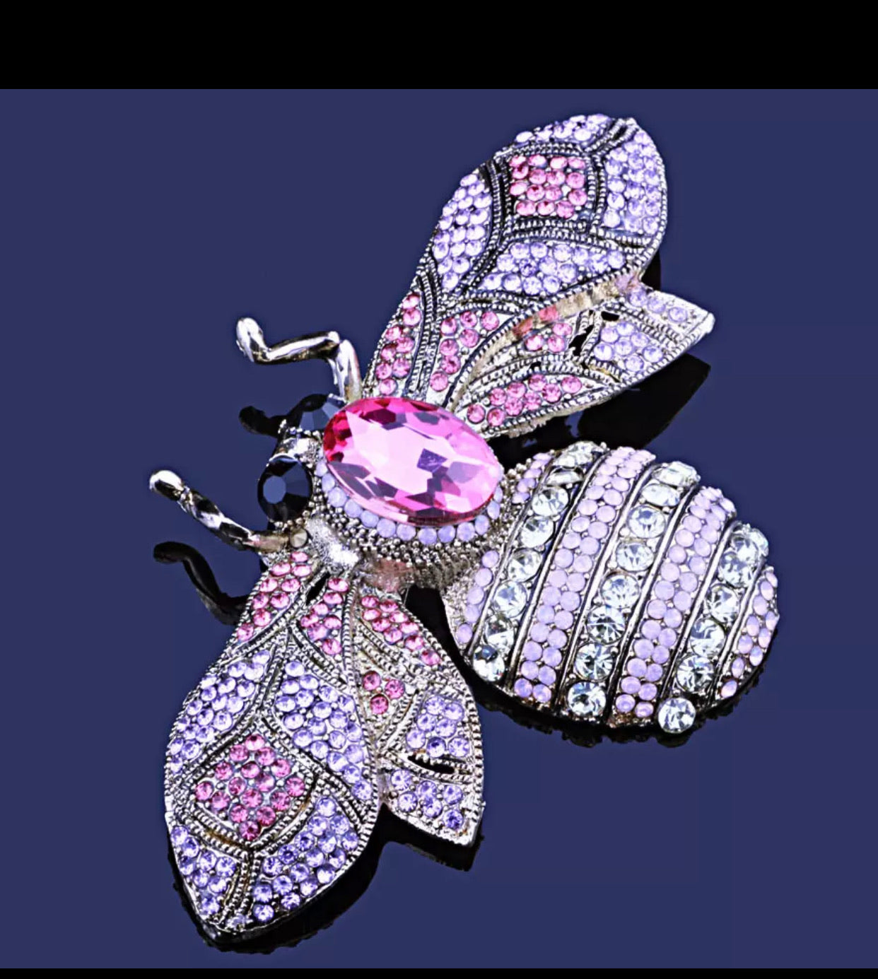 CRYSTAL ENCRUSTED BEE BROOCH (Large 10cm x 6.2cm CRYSTAL ENCRUSTED BEE BROOCH (Large 10cm x 6.2cm