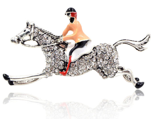 JOCKEY & HORSE BROOCH