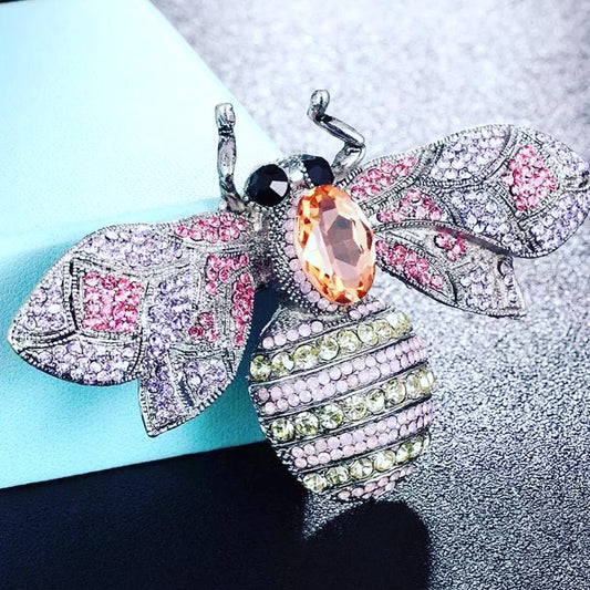 RHINESTONE BEE PIN BROOCH