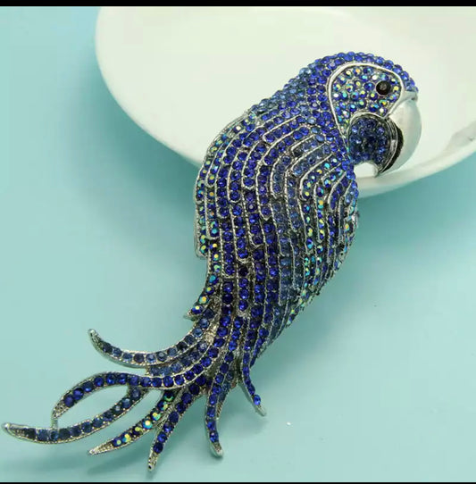 RHINESTONE PARROT BROOCH